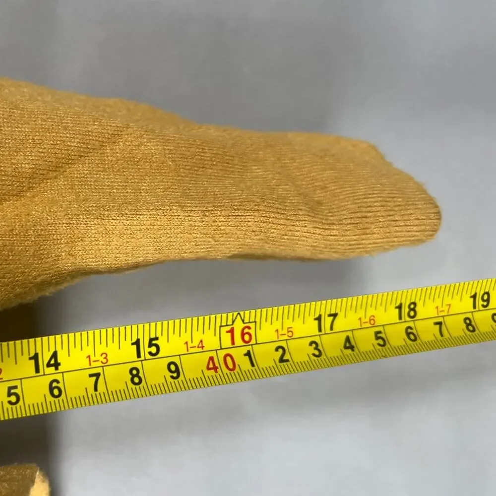 Madewell XS Puff-Sleeve Scoopneck Top Mustard Long Sleeve Women’s